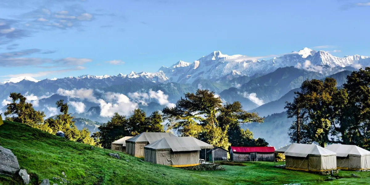 budget campsite and eco stay options in chopta with mountain views