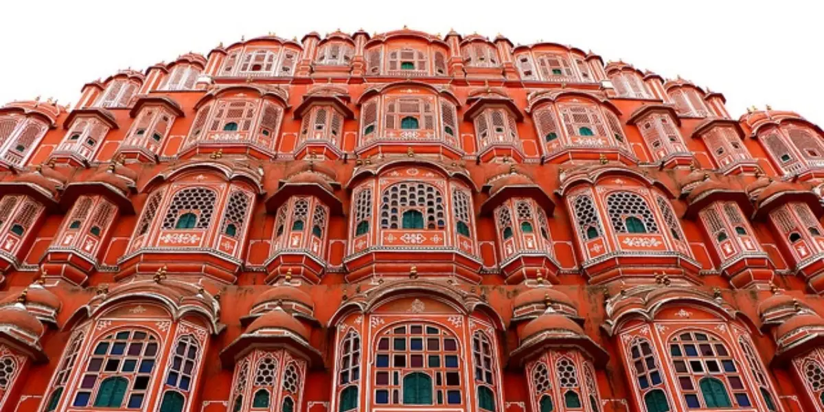 Hawa Mahal Architectural Details Close up of Hawa Mahal windows showing detailed Rajput architecture