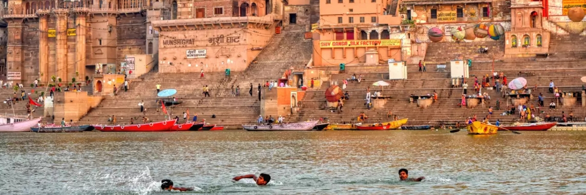 Ancient temple by the river in Varanasi reflecting India’s spiritual heritage