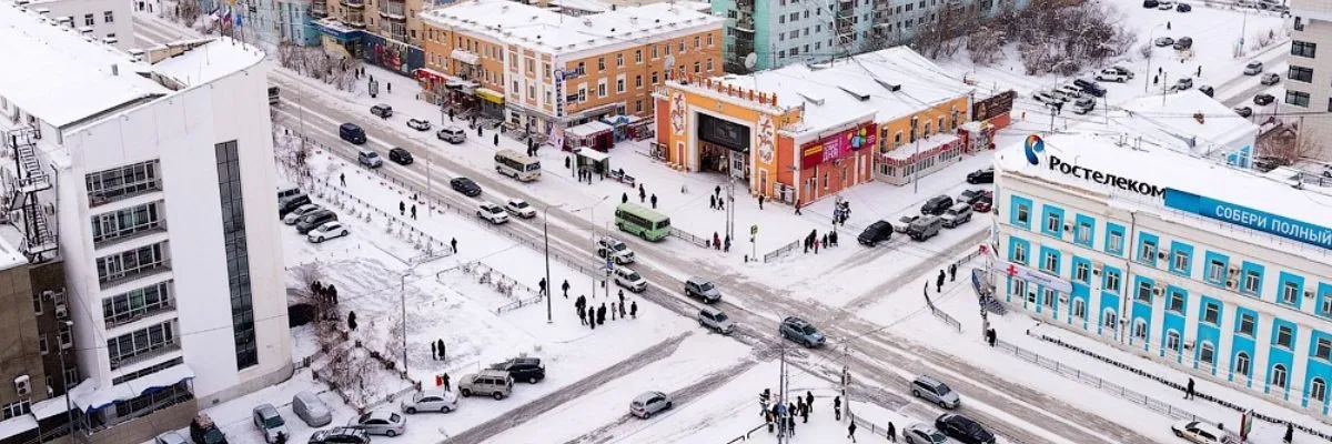 Permafrost architecture in Yakutsk Residential buildings on permafrost in Yakutsk