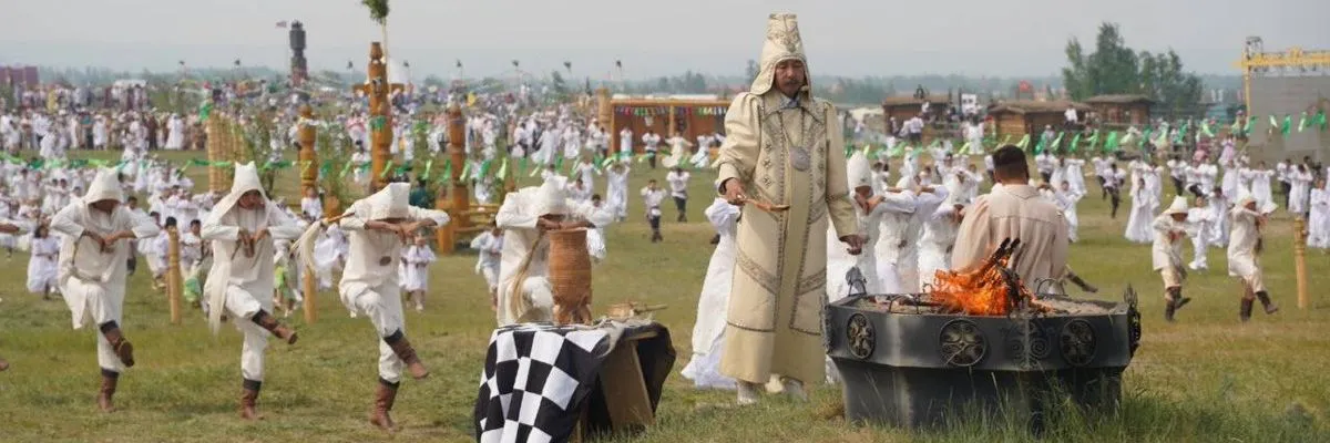 Sakha winter festival in Yakutsk Traditional Sakha cultural performance in winter