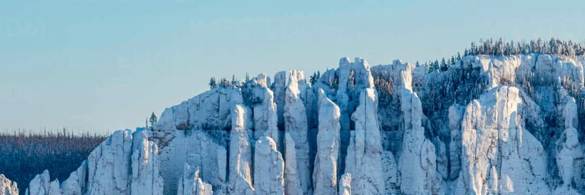 Lena River frozen landscape Frozen Lena River near Yakutsk in winter