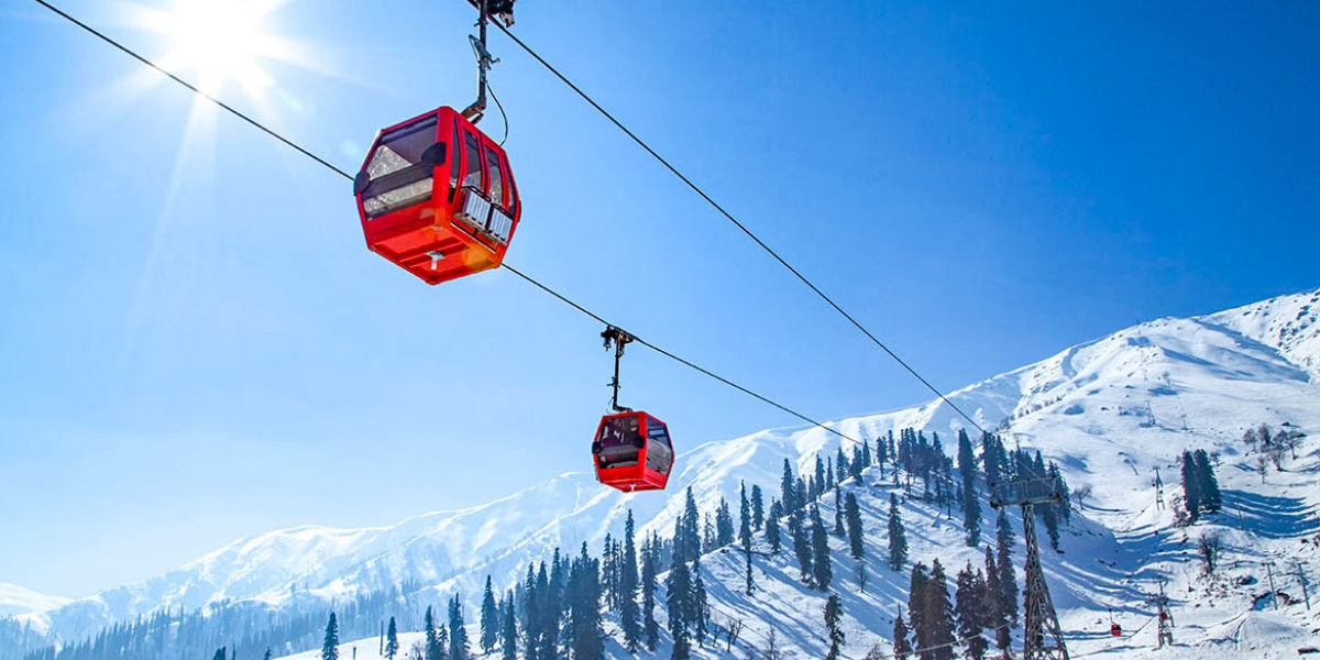 Gulmarg Gondola and snow slopes March India