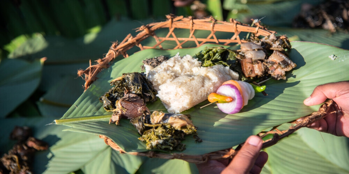 Traditional steamed momos, hearty thukpa and butter tea served in a local eatery in Tawang region