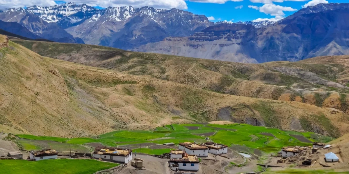 Komic Village High Altitude Landscape in Spiti Komic village in Spiti Valley one of the highest motorable villages with vast Himalayan landscape