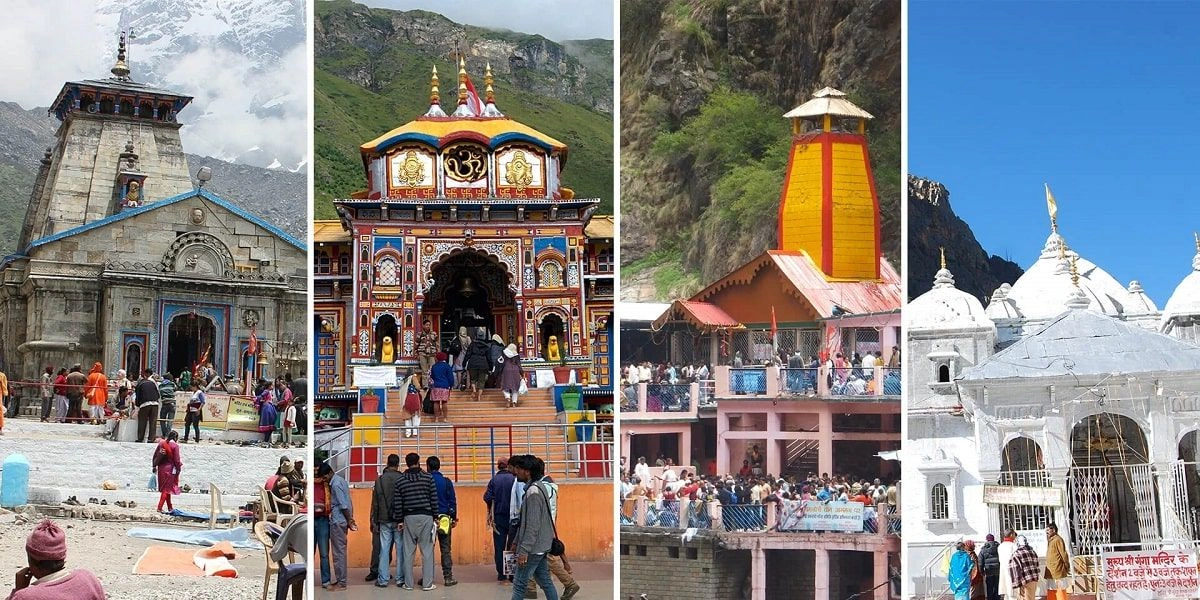 Char Dham Yatra route through Himalayan mountains