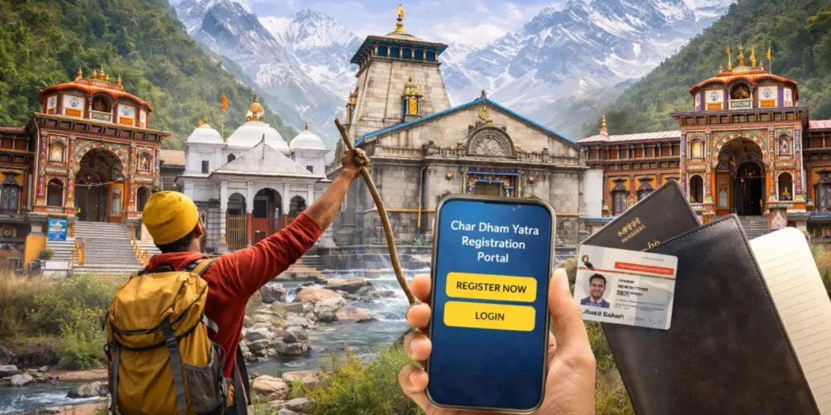 Pilgrims completing mandatory registration for Char Dham Yatra 2026